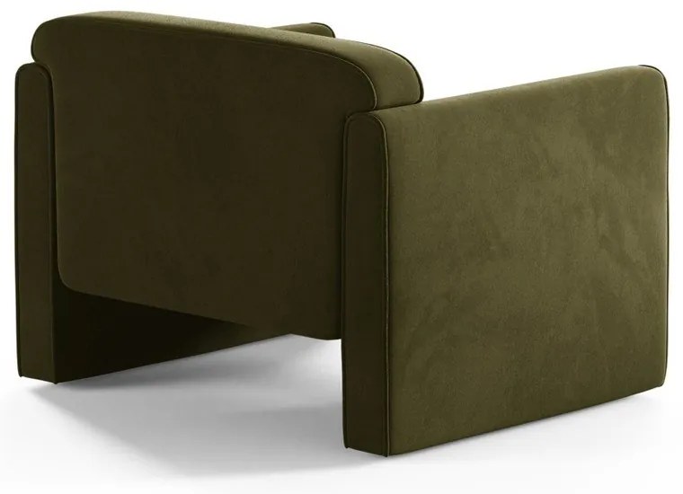 Fotoliu verde cu tapițerie din catifea Abby – Micadoni