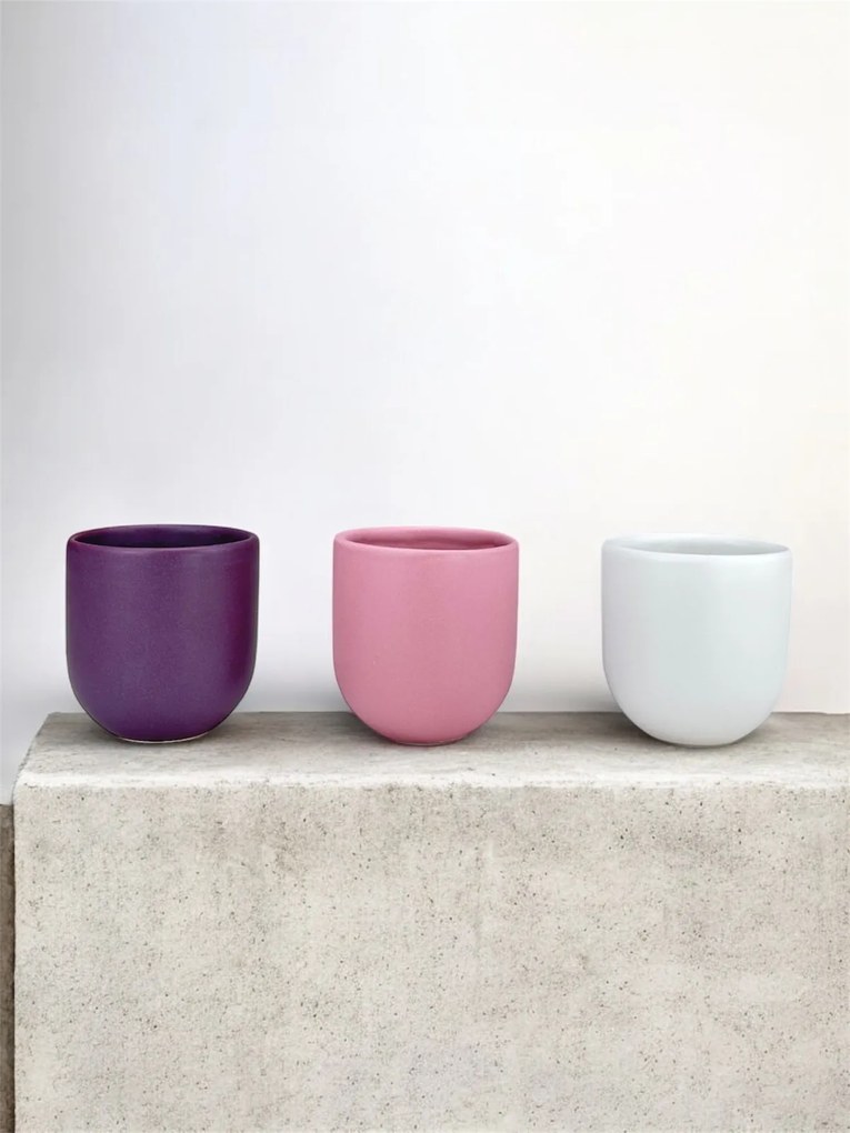 Set 3 cesti cafea Pahare Novum Trio Iris, glazura mata, 250ml