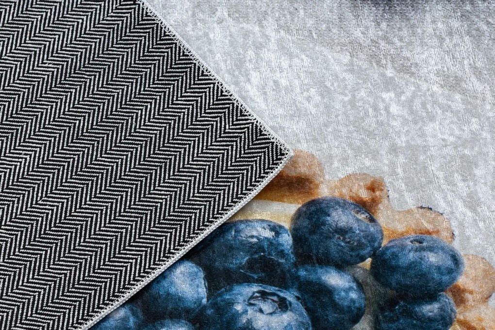 ANDRE 33570 covor lavabil Cupcake-uri, bucatarie, anti-alunecare - argint / bej