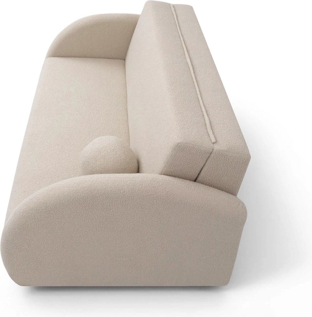Canapea extensibilă cu 3 locuri și spațiu de depozitare Nubi 140 cm - bouclé bej deschis Quelle 03