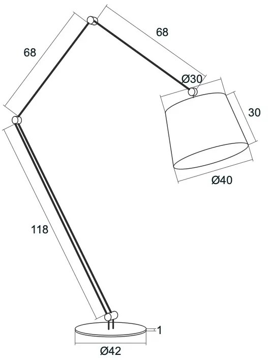 Lampadar de podea modern reglabil ZAKYNTOS BIS negru
