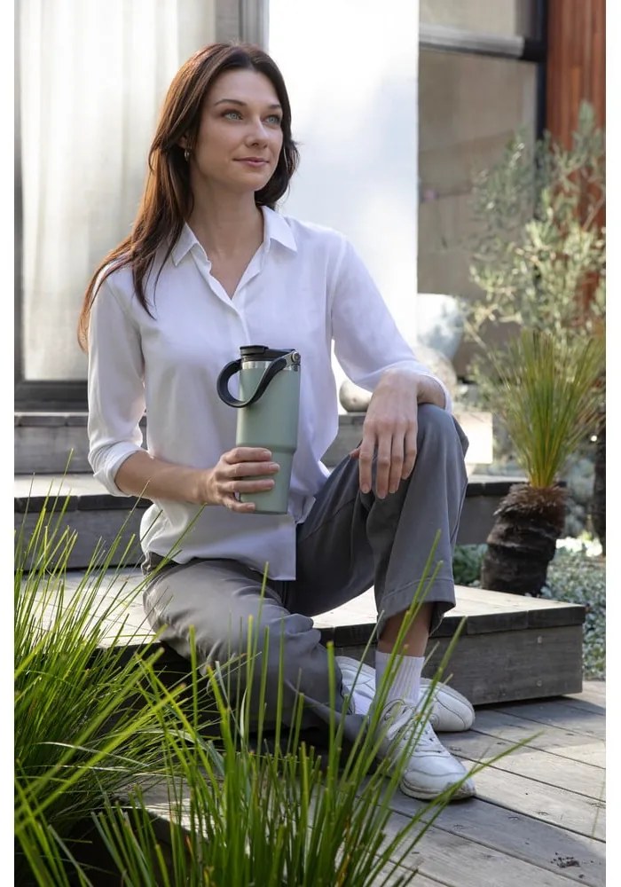 Sticlă neagră de călătorie din oțel inoxidabil 1 l Eco – Ladelle