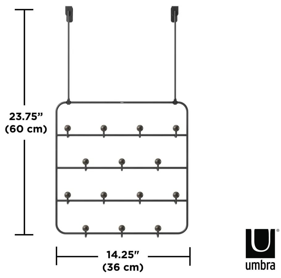 Cuier de ușă negru/în culoare naturală din metal 36 cm Estique – Umbra