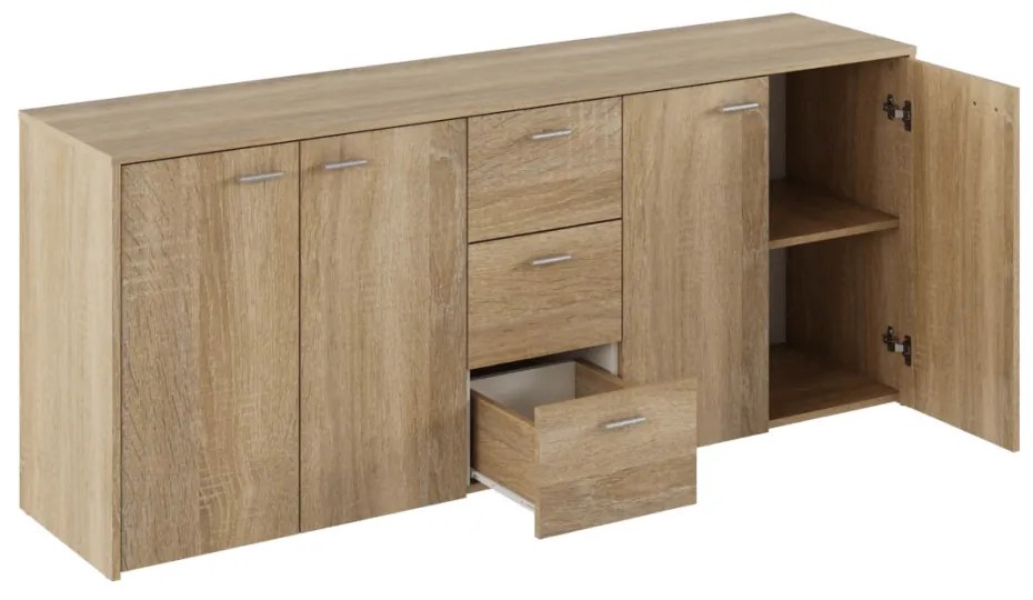 Comoda combinata, stejar sonoma, HUGOS 180