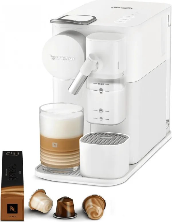 La mâna a doua: Espressor cu capsule DeLonghi EN510W, 1450W, 19 bar, 1 l, Nespresso, Auto shut-off, Alb
