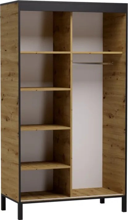 Dulap cu usi glisante 120x221 cm, Bell, ADRK Furniture (Culoare: Alb)