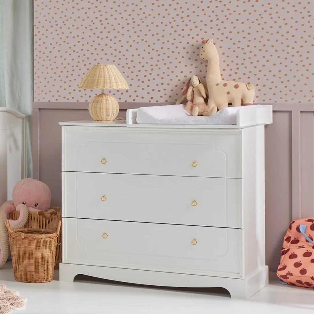 Comoda Royal alba cu 3 sertare