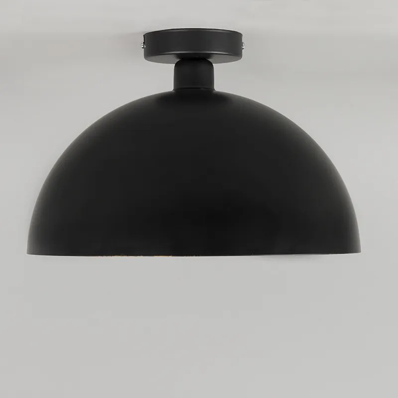 Plafoniera industriala neagra cu auriu 35 cm - Magna