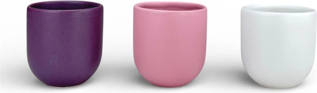 Set 3 cesti cafea Pahare Novum Trio Iris, glazura mata, 250ml