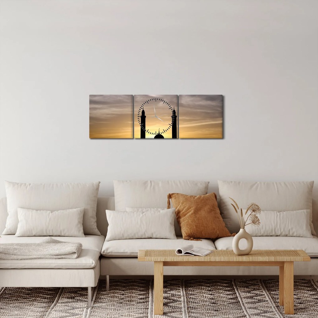 Tablou cu obiect istoric (cu ceas) (90x30 cm)