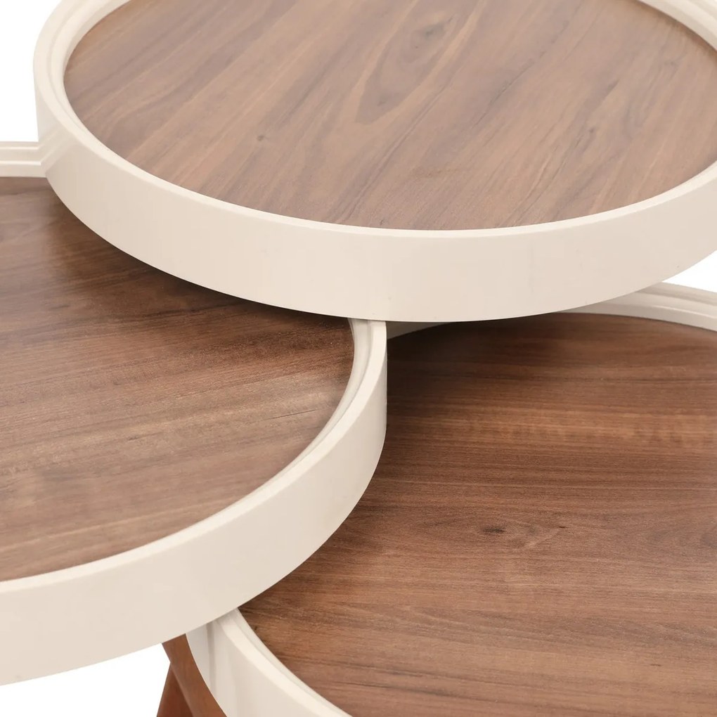 Masă pliabilă Lemn, 3 buc