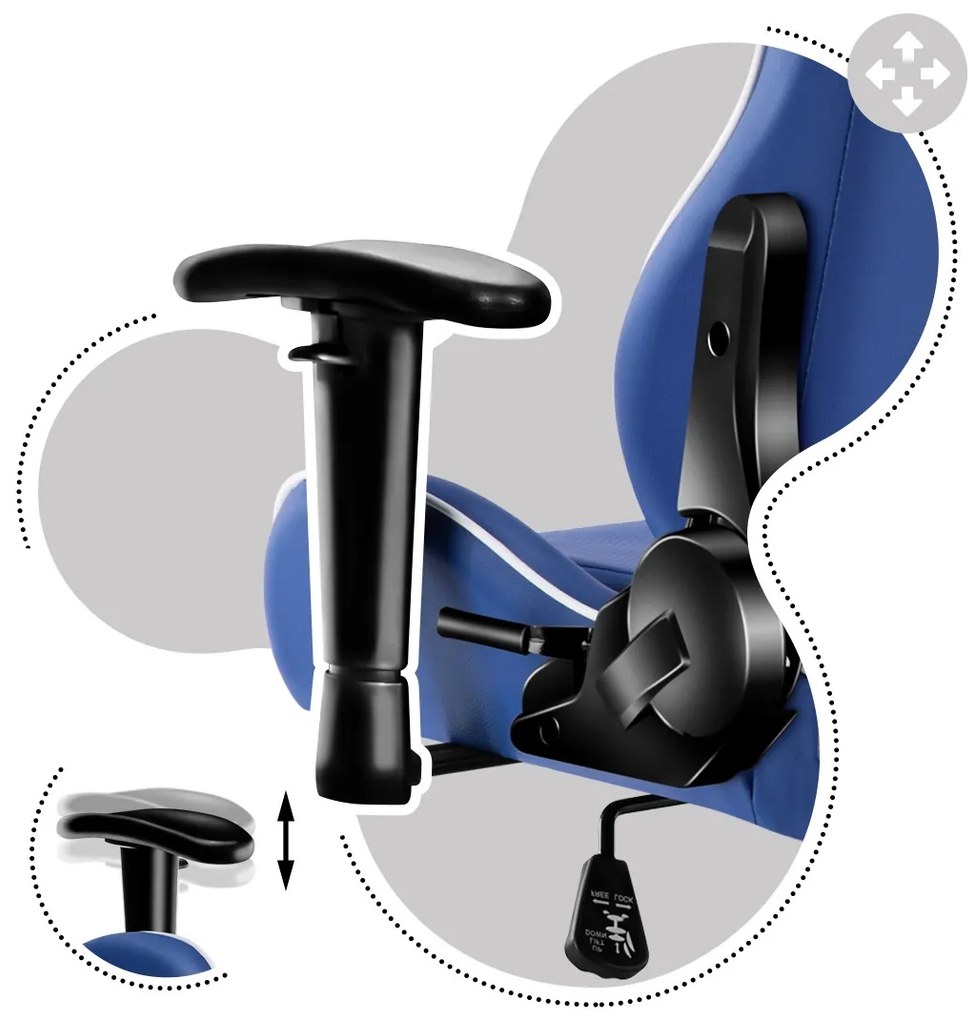 Scaun gaming pentru copii Rover 6 (alb + albastru). 1087544