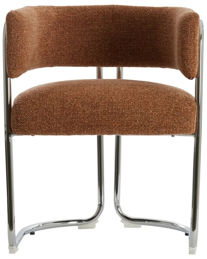 Scaun de sufragerie maro deschis cu cotiere tapițat Adante – Light &amp; Living