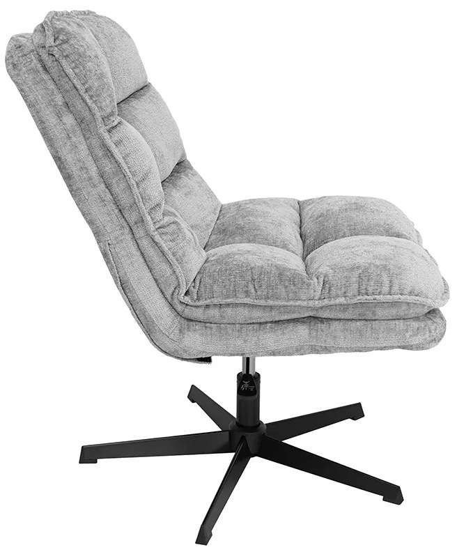 Fotoliu relaxant rotativ KATANIA cu taburet, gri deschis