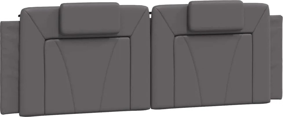 vidaXL Pernă pentru tăblie pat, Viana, gri, 160 cm, piele artificială