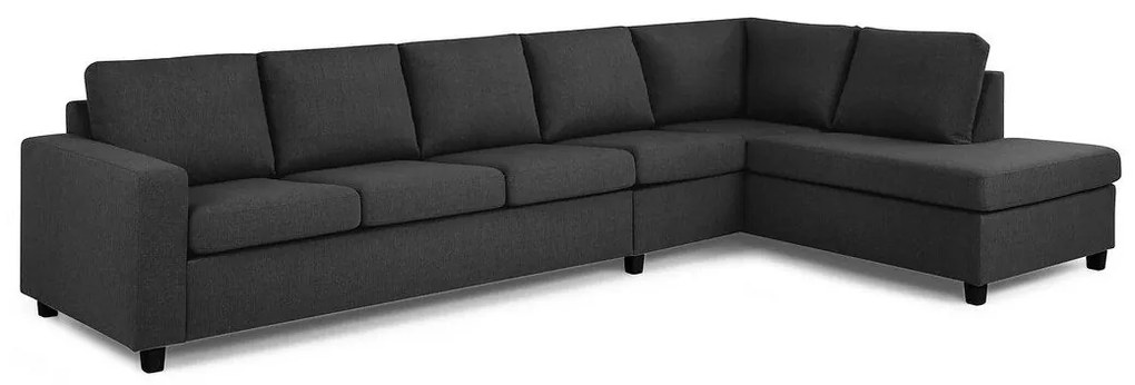 Colțar Scandinavian Choice C185Negru, Antracit, 347x199x79cm, Picioare: Plastic