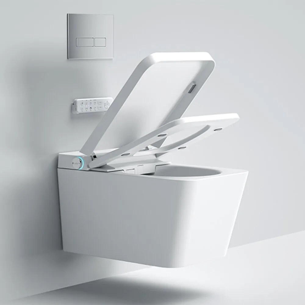 Set vas WC suspendat Relax Regal alb cu functie bideu electric si capac softclose