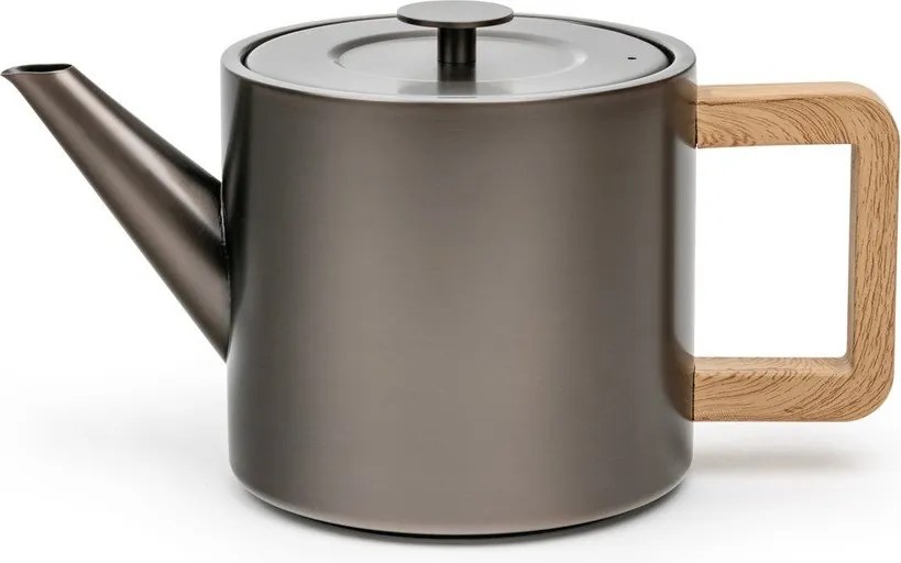 Ceainic gri cu filtru din oțel inoxidabil 1,1 l Duet Narvik – Bredemeijer