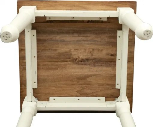 Masa fixa, L 70 70 H78 cm, culoare nuc alb antic, Lemn Masiv