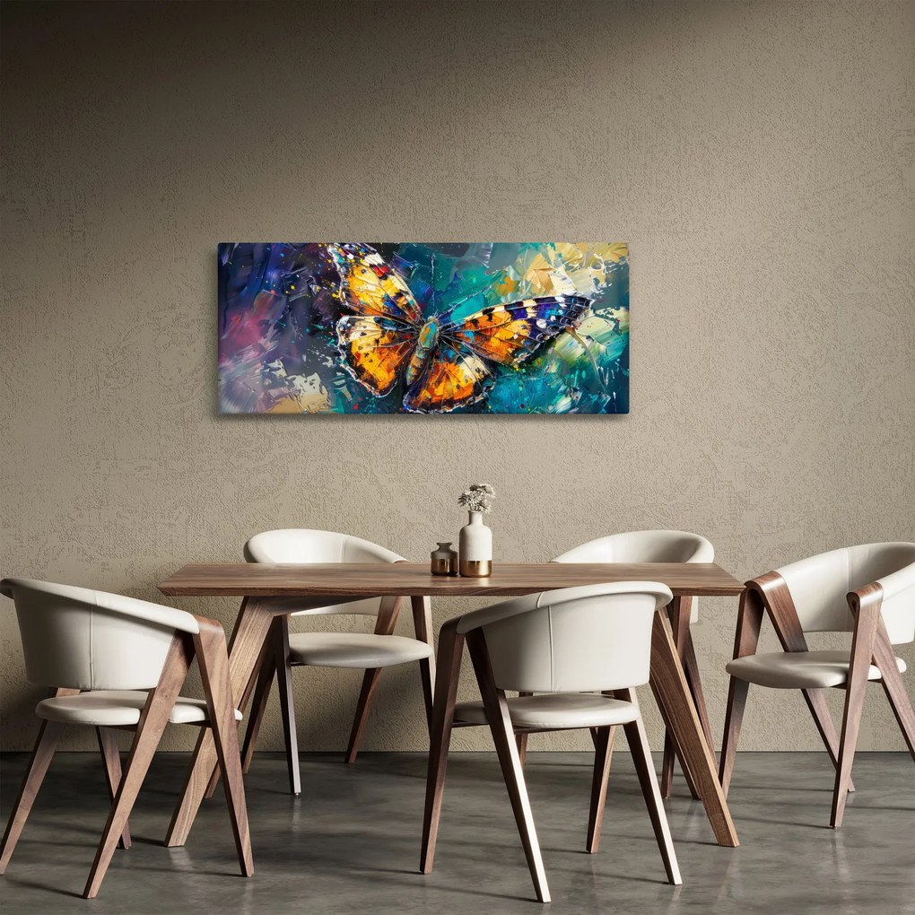 Tablou - Fluture, pictură în ulei (120x50 cm)