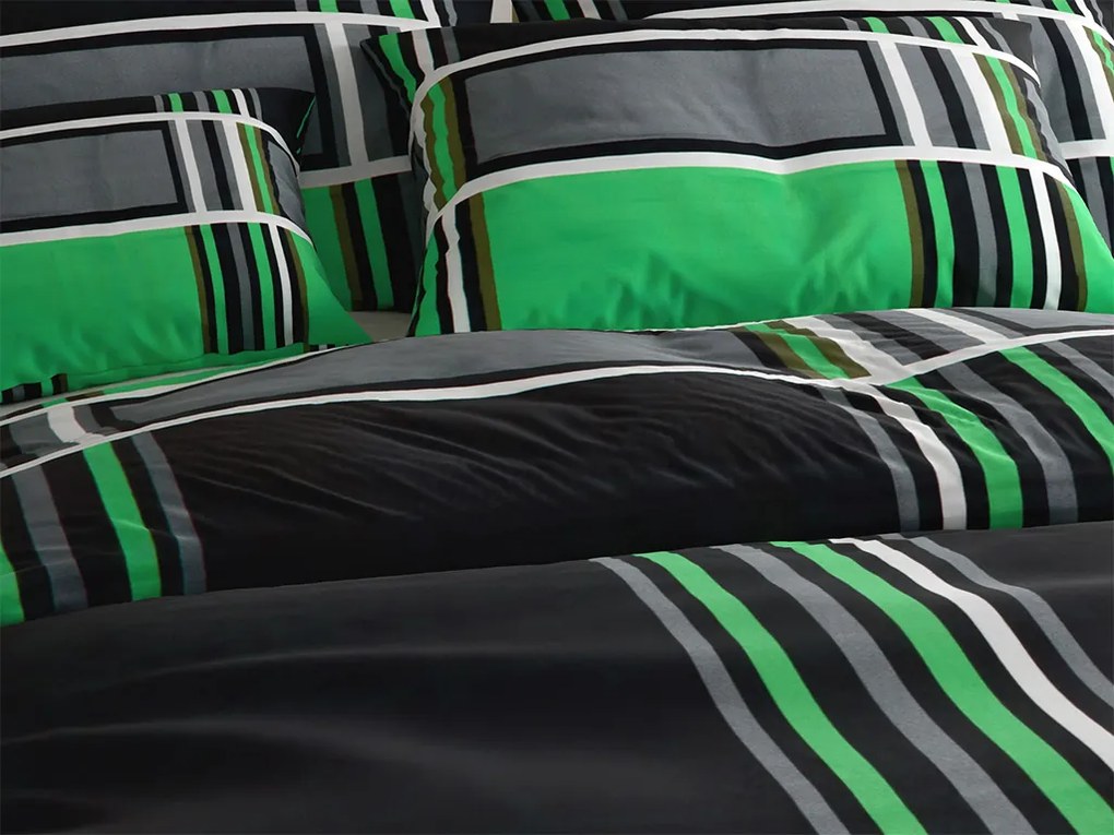 Lenjerie de pat din bumbac KARO BLEND verde Dimensiune lenjerie de pat: 70 x 90 cm | 140 x 200 cm