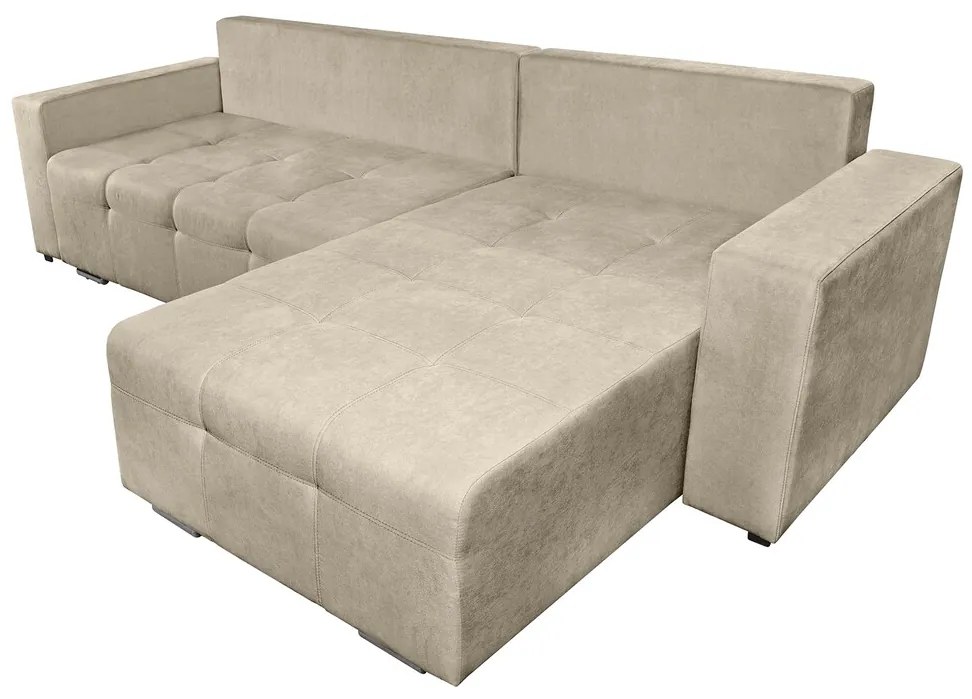Coltar extensibil Venice, 287x169x96 cm, cu lada de depozitare, Bej