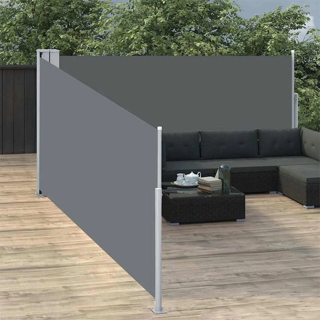 vidaXL Copertină laterală retractabilă, antracit, 100 x 1000 cm