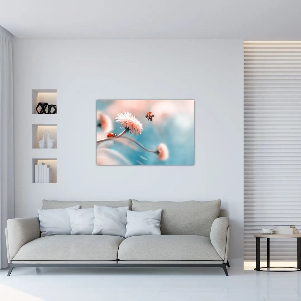 Tablou - Buburuze pe floare (90x60 cm)