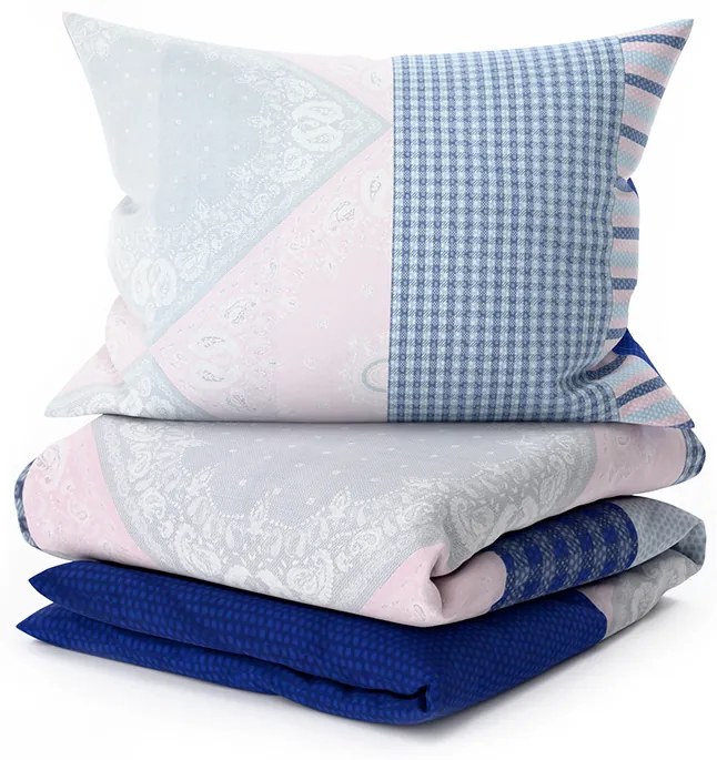 Lenjerie de pat din bumbac Renforcé LUKA albastru Dimensiune lenjerie de pat: 70 x 90 cm | 140 x 200 cm