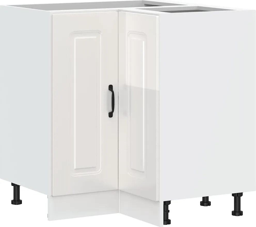 vidaXL Dulap de bază pentru colț de bucătărie „Kalmar” Lemn alb lucios