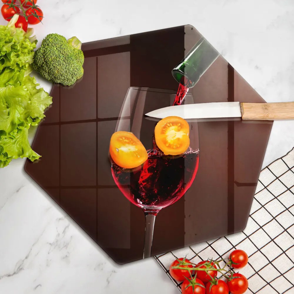 Tocător din sticlă Un pahar de vin