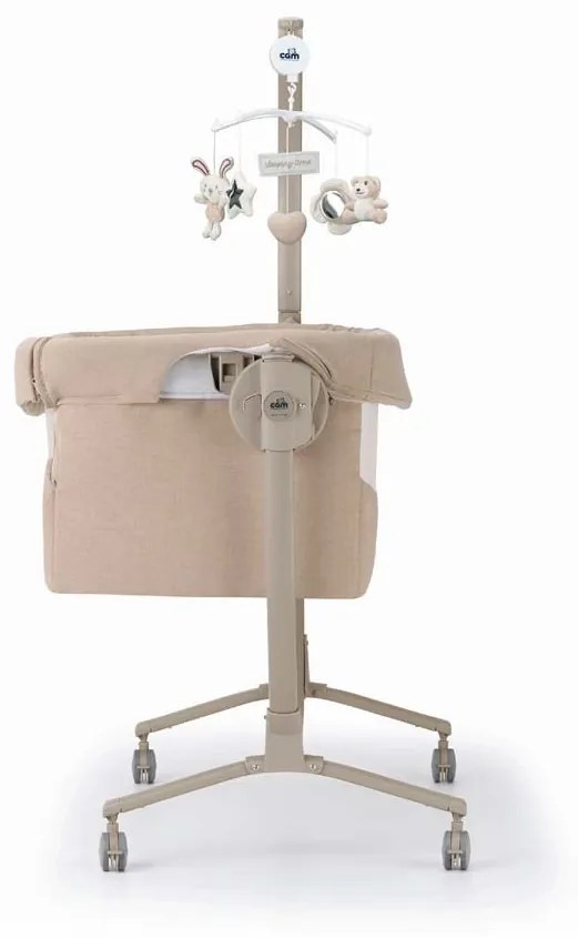 Patut cu leganare, Cullami, co-sleeper 2 in 1, Cu laterala culisanta, Cu setare unghiulara, Cu roti, Reglabil in 8 pozitii pe inaltime, Bej