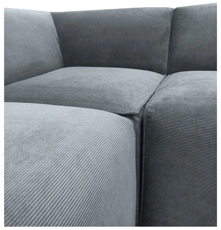 Colțar gri cu tapițerie din catifea reiată (cu colț pe partea stângă ) Sting – Scandic
