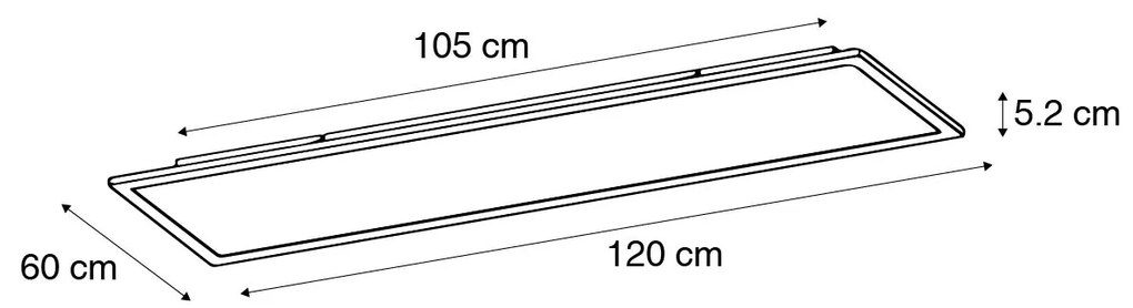Plafoniera din oțel 120 cm cu LED inclus cu telecomandă - Liv
