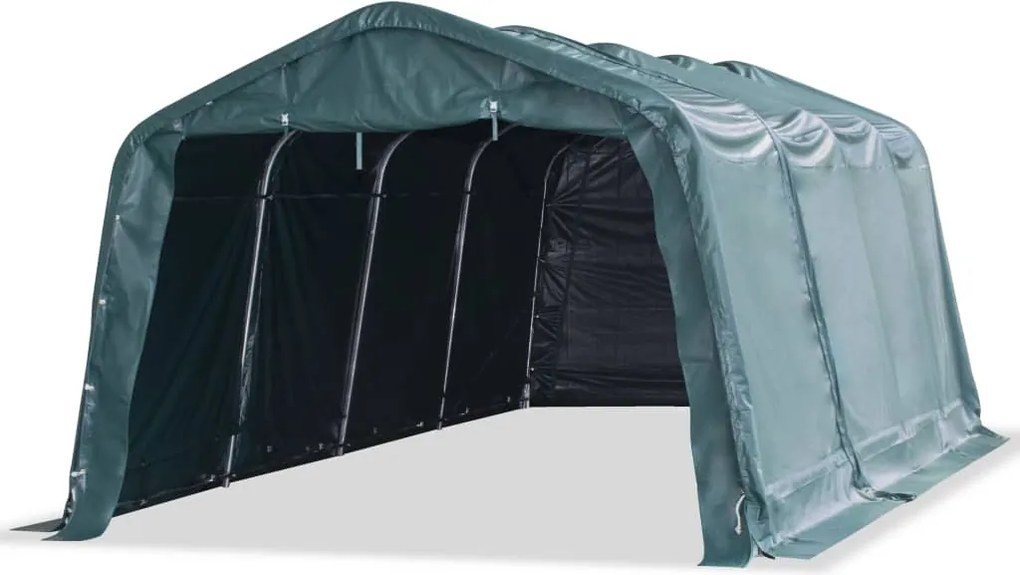 vidaXL Cort mobil pentru animale verde închis 3,3x6,4m PVC 550g/m²