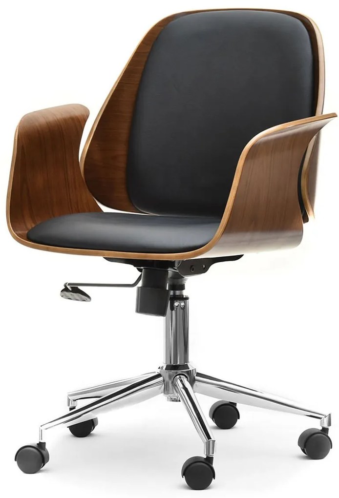 Scaun Enrique (nuc închis + crom). Promo -21%. 1109915
