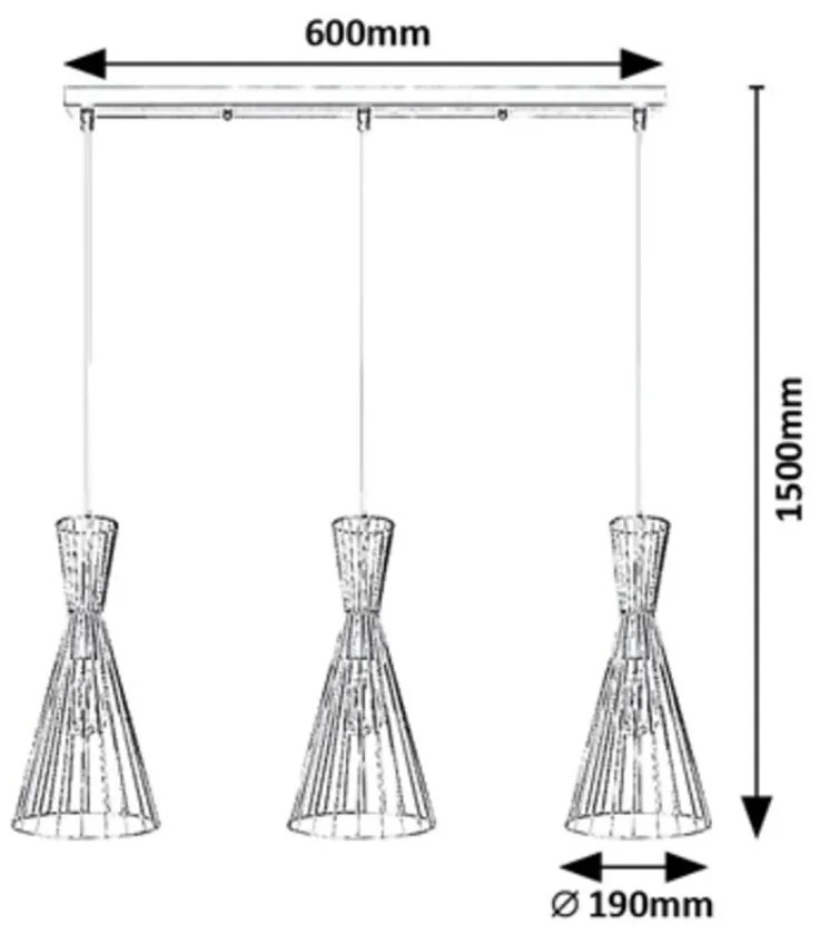 Lustra cu 3 pendule design industrial Leandros