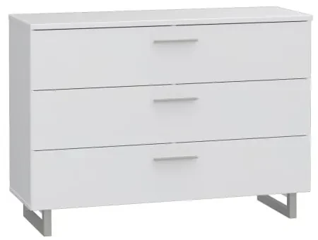 Comoda Soprano, Alb Si Alb Super Lucios, 120.1 Cm