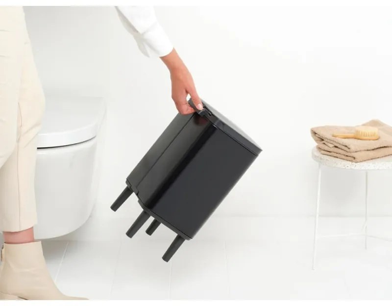 Coș Brabantia Bo Small Hi 1006645, 7 L, Ridicat, Deschidere lină și silențioasă, Bază antiderapantă, Negru