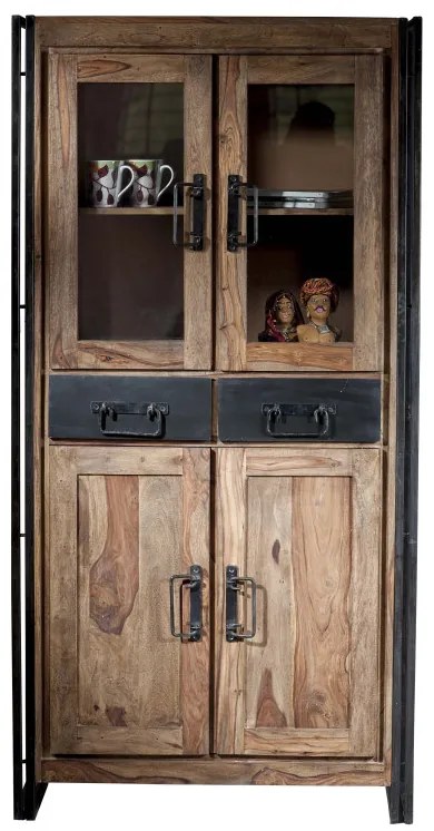 Vitrina din salcam Panama, 4 usi si 2 sertare