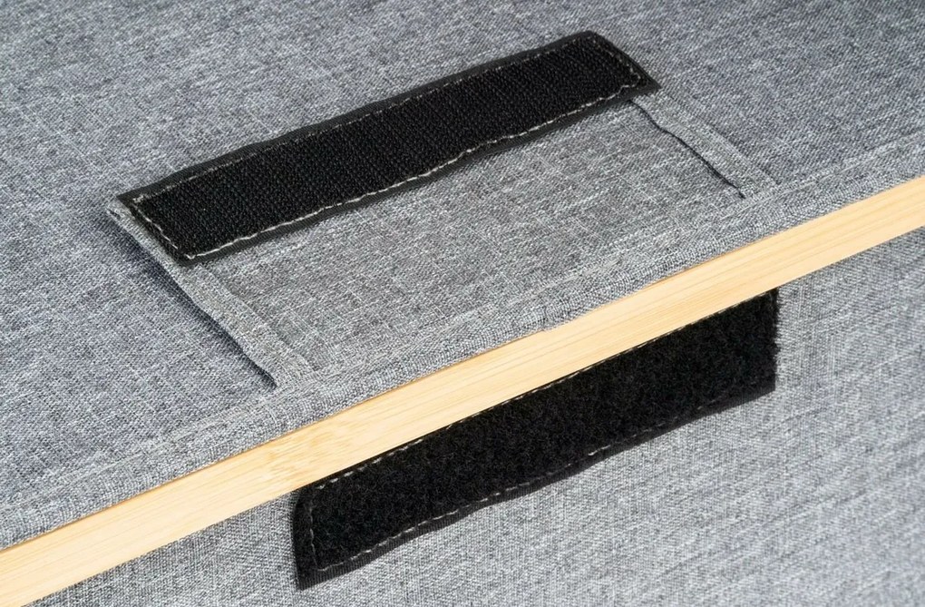 Cutie de depozitare G21 30 x 15 x 15 cm, dinbambus cu capac, gri