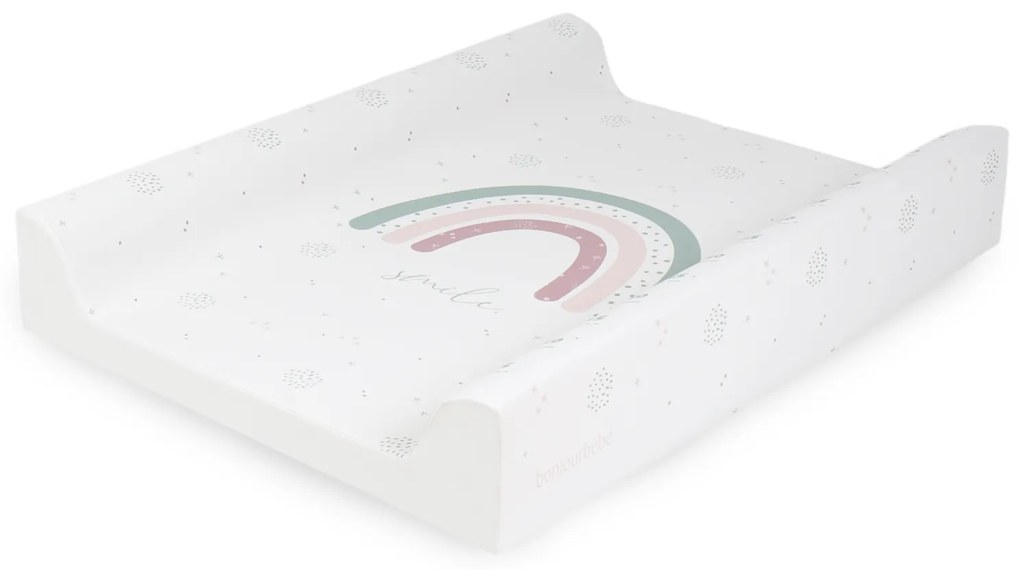 Saltea de infasat cu spate intarit si margini de protectie 50x70 cm, Rainbow Pink