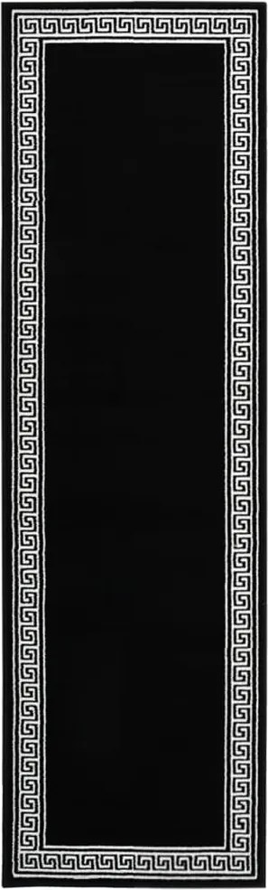 vidaXL Covor traversă, negru cu motiv, 60x200 cm, BCF