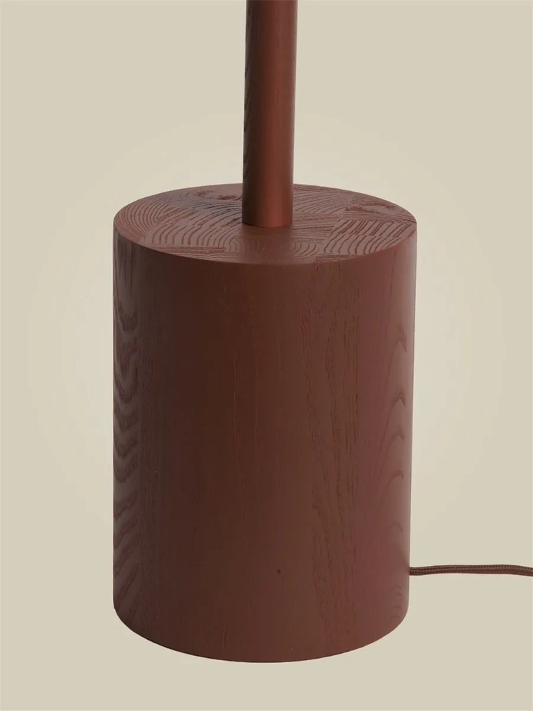 Lampadar LED din lemn de frasin maro Okinawa