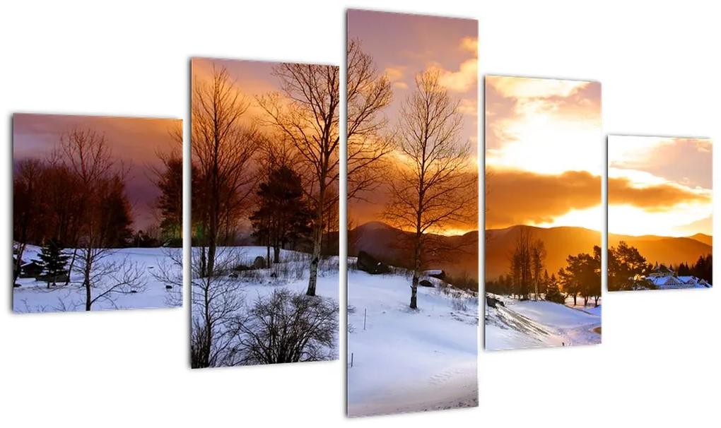 Tablou de peisaj de iarnă (125x70cm)