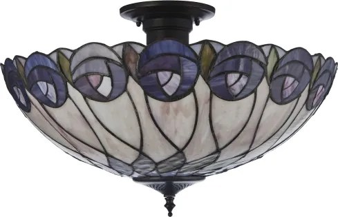 Endon 111906 - Lustră de tavan aplicată Tiffany HUTCHINSON, 3xE27/10W/230V, diam. 50 cm