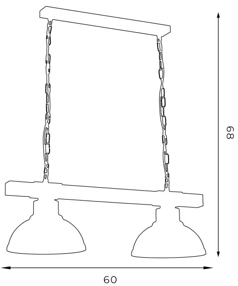 Lustra cu lant HAKON 2xE27/60W/230V