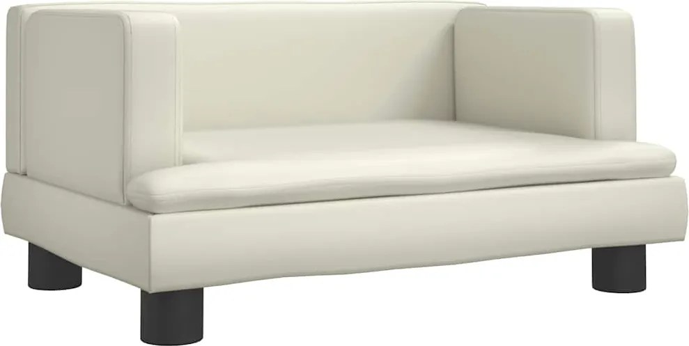 vidaXL Pat de câini, crem, 60x40x30 cm, piele ecologică
