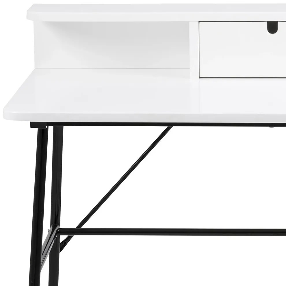 Birou cu raft si sertar DURANGO 100x55 cm, alb