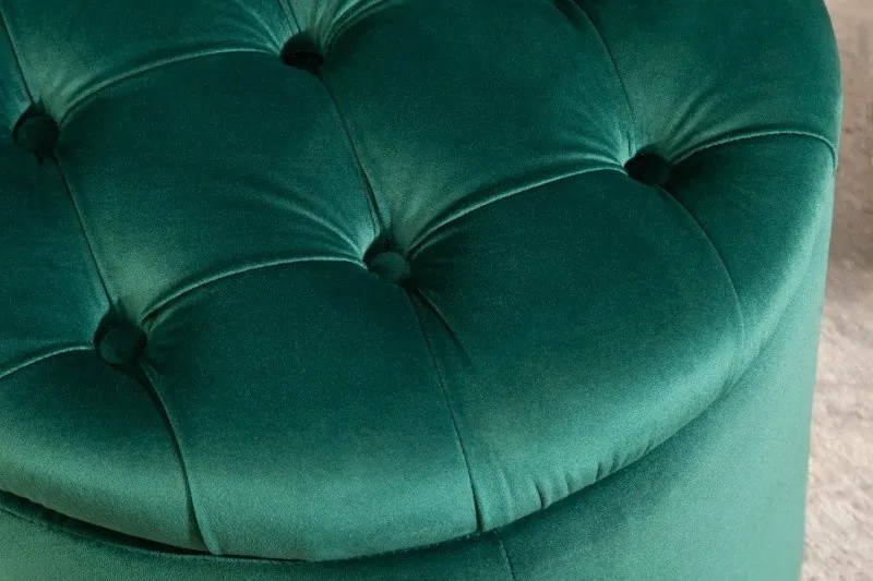 Taburete cu spatiu de depozitare Modern Barock 50cm, verde inchis
